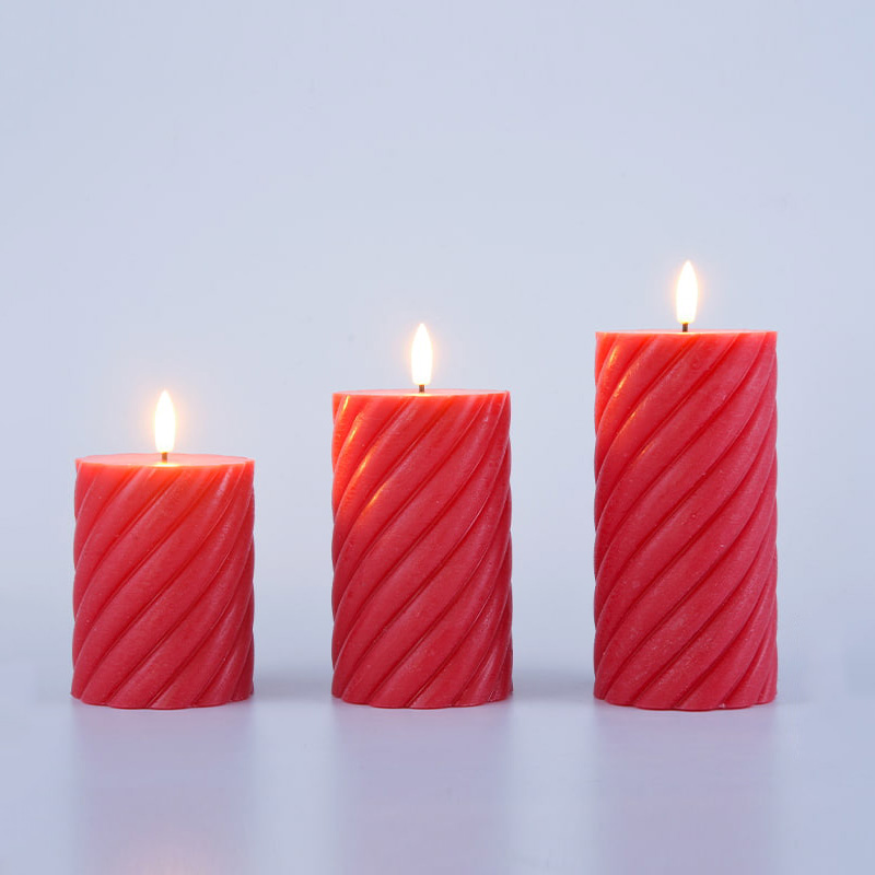 3 csomag piros spirális lángmentes oszlopgyertya 3 csomag piros spirális lángmentes oszlopgyertya